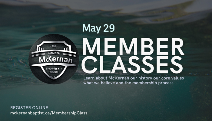 McKernan Baptist membership class May 29